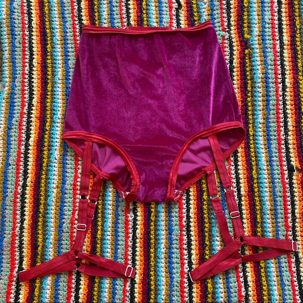 Solstice Intimates Velvet Contrast pink harness bottoms